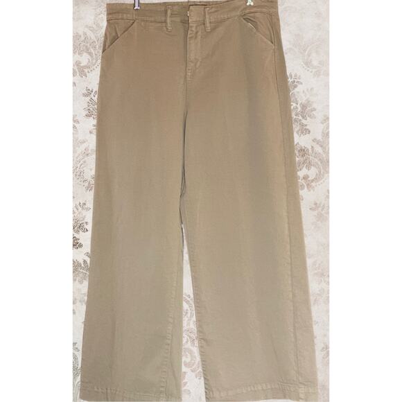 Torrid Wide Leg High Rise Chino Pants 14R Khaki Sage Outfit NWT Work Casual - Picture 2 of 9